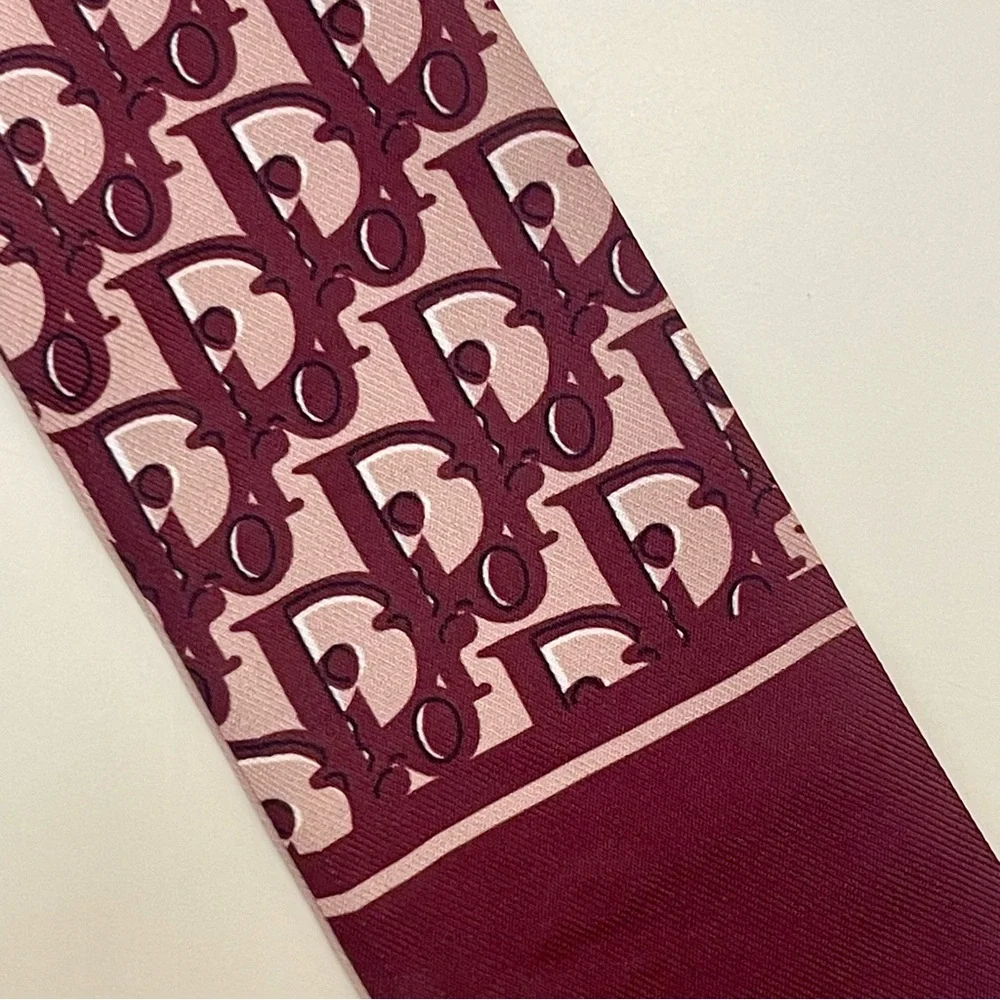 *D*I*O*R* Monogram Print Twilly Bandeau Wrap Scarf